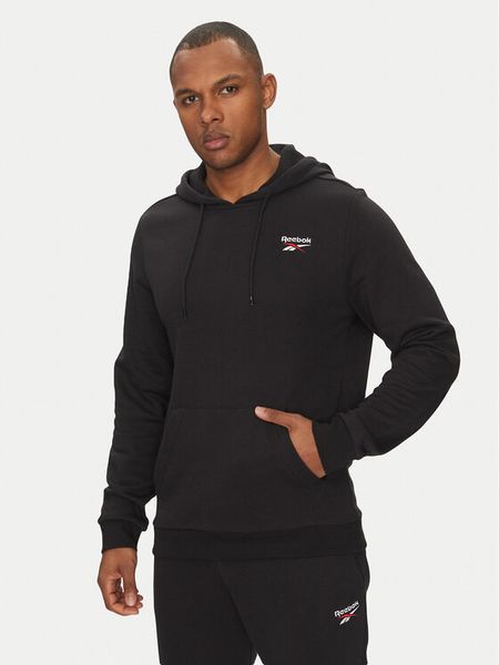 Reebok Bluza Identhlty Small Logo 100221784 Czarny Regular Fit. Czarne bluzy nierozpinane męskie Reebok, l, bez wzorów, z syntetyku, bez ramiączek, bez kaptura. Za 119.99 zł.
