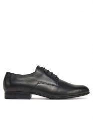 Calvin Klein Półbuty Almond Derby HM0HM01705 Czarny. Czarne eleganckie półbuty męskie Calvin Klein, ze skóry, wizytowe, bez obcasa, bez zapięcia. Za 449.99 zł.