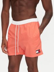 Tommy Hilfiger Szorty kąpielowe UM0UM03455 Różowy Slim Fit. Czerwone kąpielówki męskie Tommy Hilfiger, bez wzorów, z syntetyku. Za 139.99 zł.