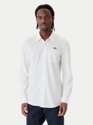 Aeronautica Militare Koszula 261CA1313UP00408 Biały Regular Fit. Białe koszule męskie Aeronautica Militare, m, bez wzorów, z bawełny, bez kołnierzyka, bez ramiączek. Za 399.99 zł.