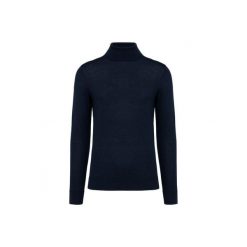 Sweter z merynosów z golfem Kariban Premium. Niebieskie swetry męskie KARIBAN, bez wzorów, eleganckie, bez kołnierzyka, bez ramiączek. W wyprzedaży za 290.00 zł.
