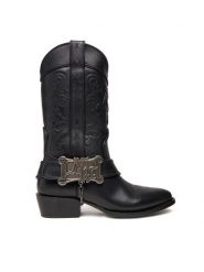 Naked Wolfe Kowbojki THE OUTLAW BOOT Czarny. Czarne buty zimowe męskie Naked Wolfe, ze skóry, bez obcasa, bez zapięcia. Za 2,119.00 zł.