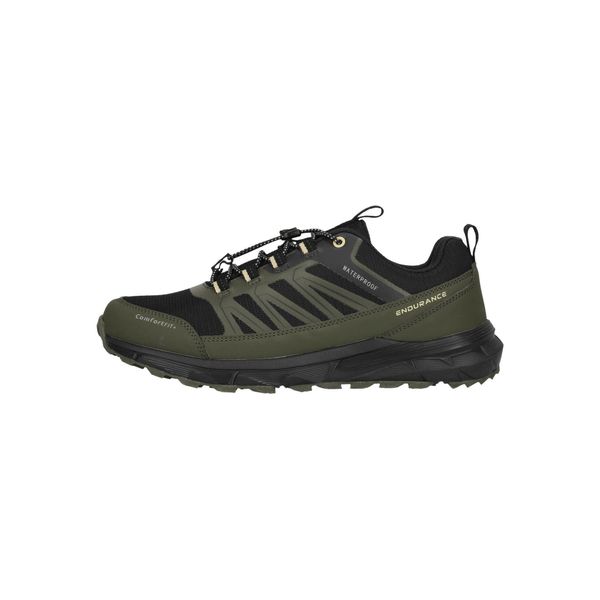 Buty trekkingowe Endurance Ferill WP. Czarne buty trekkingowe męskie Endurance, bez wzorów, sportowe, bez obcasa, bez zapięcia. Za 295.50 zł.