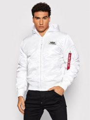 Alpha Industries Kurtka bomber Back Print 128113 Biały Regular Fit. Białe kurtki męskie Alpha Industries, l, bez wzorów, z syntetyku, bez ramiączek, bez kaptura. Za 589.99 zł.
