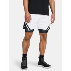 Spodenki koszykarskie męskie Under Armour Curry Mesh Short 4. Białe szorty sportowe męskie Under Armour, bez wzorów, z meshu, sportowe. Za 249.99 zł.
