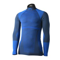 Koszulka termoaktywna męska Mico Warm Control Mock Neck. Niebieskie bielizna termoaktywna męska Mico, m, bez wzorów, bez ramiączek. Za 179.99 zł.
