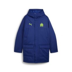 Parka OM 2025/26. Niebieskie kurtki treningowe męskie Puma, l, bez wzorów, bez kaptura. Za 681.00 zł.