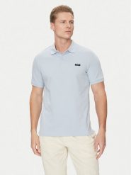 Calvin Klein Polo K10K111196 Błękitny Slim Fit. Niebieskie koszulki polo męskie Calvin Klein, m, bez wzorów, z bawełny, bez kołnierzyka, bez ramiączek. Za 179.99 zł.