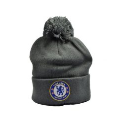 Czapka z pomponem Chelsea Londyn szara - licencjonowana. Szare czapki męskie CHELSEA, bez wzorów, sportowe. Za 109.00 zł.