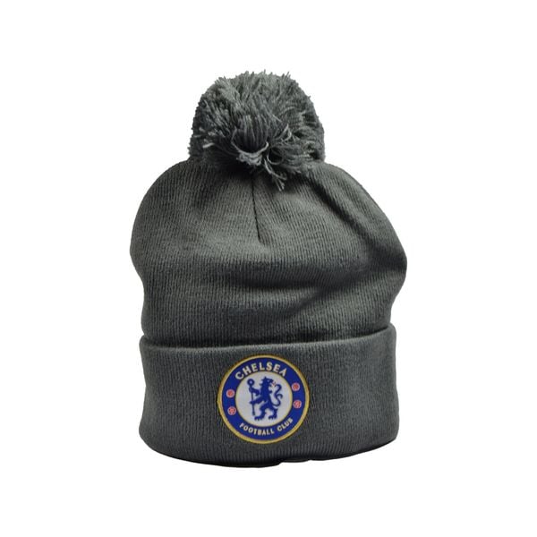 Czapka z pomponem Chelsea Londyn szara - licencjonowana. Szare czapki męskie CHELSEA, bez wzorów, sportowe. Za 109.00 zł.