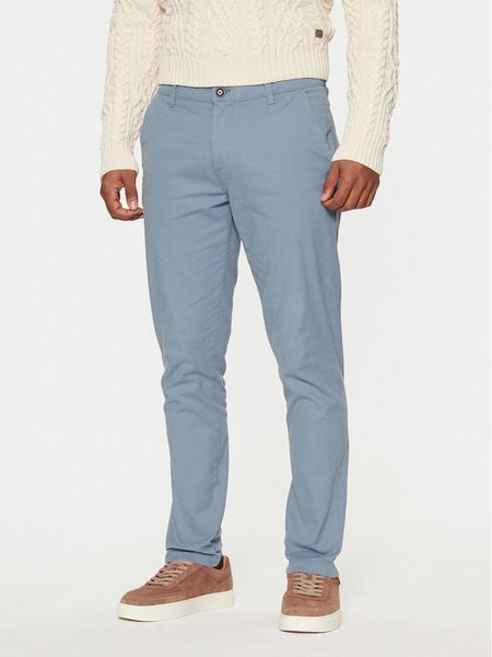 Jack & Jones Chinosy Marco 12206198 Niebieski Slim Fit. Niebieskie eleganckie spodnie męskie Jack & Jones, bez wzorów, z bawełny. Za 129.99 zł.