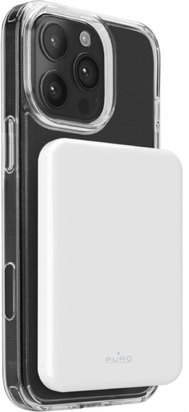 Powerbank Puro Mag Plus 5000mAh 20W Qi2 kompatybilny z MagSafe 1x USB-C Power Delivery - biały. Białe powerbanki PURO. Za 123.18 zł.