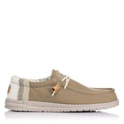 Tenisówki Hey Dude Model Wally Linen Natural Kolor Zielony. Zielone buty trekkingowe męskie SENZA MARCA, bez wzorów, z tkaniny, sportowe, bez zapięcia. Za 232.99 zł.