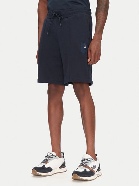 Aeronautica Militare Szorty sportowe 251BF020F584 Granatowy Regular Fit. Niebieskie szorty sportowe męskie Aeronautica Militare, bez wzorów, z bawełny, sportowe. Za 529.99 zł.