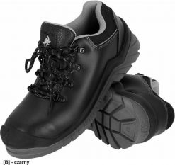 Męskie półbuty bezpieczne gładka skóra bawola kompozytowy podnosek wkładka podeszwa antypoślizgowa olejoodporna antyelektrostatyczna BCBOLD-P S1 PL SR. Eleganckie półbuty męskie Reis, ze skóry, bez obcasa, bez zapięcia. Za 188.51 zł.