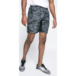 Reebok - Szorty. Szare szorty sportowe męskie Reebok, z poliesteru, sportowe. W wyprzedaży za 99.90 zł.