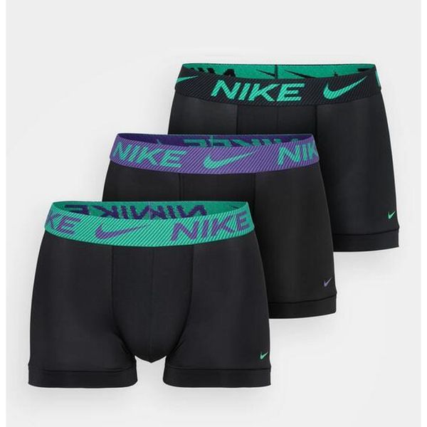 Bokserki Nike Essential Micro 3 szt. czarne zielone fioletowe. Czarne bokserki męskie Nike, m, bez wzorów. Za 169.20 zł.