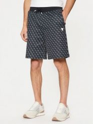 Guess Szorty materiałowe Z4YD03 FL04Q Czarny Regular Fit. Czarne szorty męskie Guess, z aplikacjami, z bawełny. Za 159.99 zł.