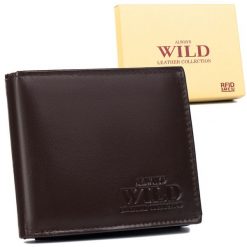Portfel męski ALWAYS WLID N992-P-SCR c. brązowy. Brązowe portfele męskie Always Wild, bez wzorów, ze skóry. Za 37.99 zł.