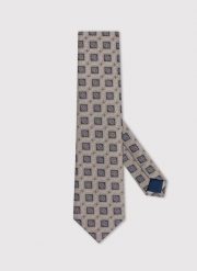 PAKO LORENTE – Beżowy krawat męski w kwadraty. Brązowe krawaty i muchy męskie Pako Lorente, bez wzorów, z poliesteru. Za 69.99 zł.