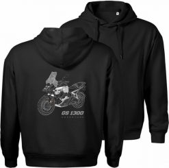 Bluza z kapturem motocyklowa z motocyklem na motor BMW GS 1300 Adventure męska czarna L. Czarne bluzy nierozpinane męskie Topslang, l, bez wzorów, bez ramiączek, z kapturem. Za 287.30 zł.