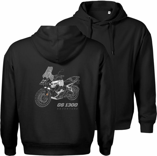 Bluza z kapturem motocyklowa z motocyklem na motor BMW GS 1300 Adventure męska czarna L. Czarne bluzy nierozpinane męskie Topslang, l, bez wzorów, z kapturem. Za 287.30 zł.