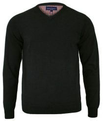 Sweter Czarny, Elegancki, Dekolt w Serek, Męski, Bawełniany (V-neck) - Adriano Guinari. Czarne kardigany męskie Adriano Guinari, bez wzorów, z bawełny, biznesowe, bez kołnierzyka, bez ramiączek. Za 159.00 zł.