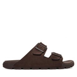 Klapki BOSS. Brązowe klapki i japonki męskie Boss, bez wzorów. Za 449.99 zł.