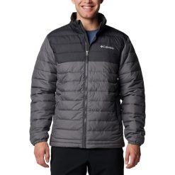 Kurtka puchowa męska Columbia Powder Lite II. Szare kurtki męskie Columbia, m, bez wzorów, z puchu, sportowe, bez ramiączek, bez kaptura. Za 399.99 zł.