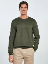 Bluza męska ze splotem pique khaki Wiron 303. Zielone bluzy nierozpinane męskie Big Star, l, bez wzorów, z dzianiny, klasyczne, bez ramiączek, bez kaptura. Za 199.99 zł.