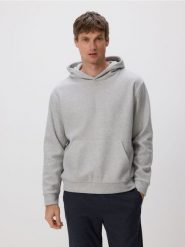 Bluza kangurka z kapturem - ciemnoszary. Szare bluzy z kapturem męskie Reserved, l, bez wzorów, z dzianiny, z kapturem. Za 149.99 zł.