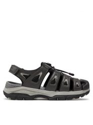 Skechers Sandały Tresmen-Outseen 204111/GRY Szary. Szare sandały męskie Skechers, ze skóry, bez zapięcia. Za 219.99 zł.
