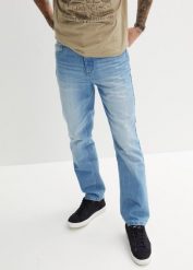 Dżinsy Classic Fit Straight. Niebieskie jeansy męskie bonprix, bez wzorów, z jeansu, z podwyższonym stanem. Za 124.99 zł.