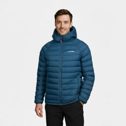 Kurtka męska Alpinus Hozat impregnacji DWR. Niebieskie kurtki męskie Alpinus, m, bez wzorów, z puchu, sportowe, bez ramiączek, bez kaptura. Za 349.00 zł.