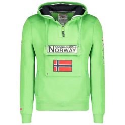 Bluza Geographical Norway GYMCLASS FLASH GREEN MEN 054 POP jaskrawa zieleń. Zielone bluzy nierozpinane męskie Geographical Norway, bez wzorów, sportowe, bez ramiączek, bez kaptura. Za 149.00 zł.