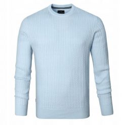 Lekki (Przejściowy) Sweter Męski z Bawełnianej Dzianiny - Pako Jeans - Błękitny. Niebieskie kardigany męskie Pako Jeans, bez wzorów, z bawełny, biznesowe, bez kołnierzyka, bez ramiączek. Za 179.00 zł.