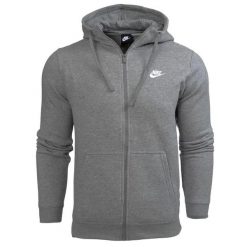 Bluza męska sportowa Nike Sportswear Club Fleece rozpinana z kapturem. Szare bluzy z kapturem męskie Nike, m, bez wzorów, z kapturem. Za 189.00 zł.