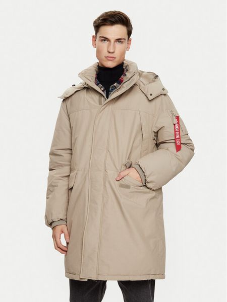 Alpha Industries Parka 148124 Brązowy Regular Fit. Brązowe parki męskie Alpha Industries, l, bez wzorów, z bawełny, bez kaptura. Za 769.99 zł.