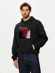 Hugo Bluza Deseqino 50521506 Czarny Relaxed Fit. Czarne bluzy nierozpinane męskie Hugo, m, bez wzorów, z bawełny, bez ramiączek, bez kaptura. Za 449.99 zł.