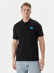 KARL LAGERFELD Polo 745015 562231 Czarny Regular Fit. Czarne koszulki polo męskie KARL LAGERFELD, m, bez wzorów, z bawełny, bez kołnierzyka, bez ramiączek. Za 459.99 zł.