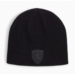 Czapka Zimowa Puma Ferrari Style Beanie. Czarne czapki męskie Puma, na zimę, bez wzorów, z dzianiny, eleganckie. Za 101.20 zł.