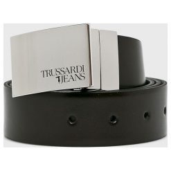 Trussardi Jeans - Pasek skórzany. Paski męskie marki TRUSSARDI JEANS. W wyprzedaży za 319.90 zł.