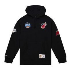 Polar z kapturem Miami Heat M&N City Collection. Czarne bluzy z polaru męskie Mitchell & Ness, m, bez wzorów, z polaru, eleganckie, bez ramiączek, z kapturem. Za 497.00 zł.