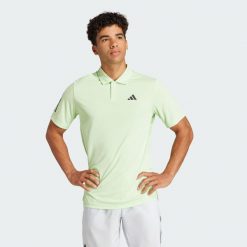 Club 3-Stripes Tennis Polo Shirt. Zielone koszulki polo męskie ADIDAS, xl, bez wzorów, sportowe, bez kołnierzyka, bez ramiączek. W wyprzedaży za 179.45 zł.