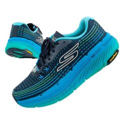 Buty sportowe do biegania męskie Skechers Max Cushioning. Niebieskie buty do biegania męskie Skechers, bez wzorów, bez zapięcia, do biegania, skechers sport. Za 439.00 zł.