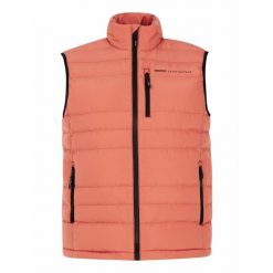 Kurtka puchowa bez rękawów Protest Bramptoon. Brązowe kurtki męskie Protest, bez wzorów, z puchu, sportowe, bez ramiączek, bez kaptura. Za 350.50 zł.