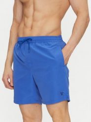 Guess Szorty kąpielowe F4GT01 WG282 Niebieski Regular Fit. Niebieskie kąpielówki męskie Guess, m, z aplikacjami, z syntetyku. Za 199.99 zł.