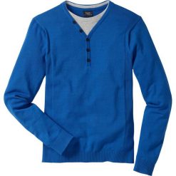 Sweter 2 w 1 Regular Fit bonprix lazurowy. Swetry męskie marki bonprix. Za 37.99 zł.