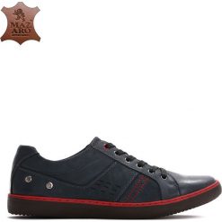 Granatowe Skórzane Półbuty Albin. Buty sportowe na co dzień męskie marki Born2be. Za 139.99 zł.