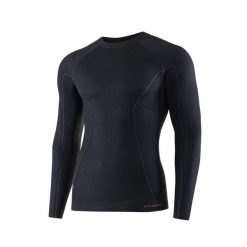 Koszulka wełniana z długim rękawem męska Brubeck ACTIVE WOOL. Czarne bielizna termoaktywna męska Brubeck, m, bez wzorów, z elastanu, bez ramiączek. Za 243.99 zł.